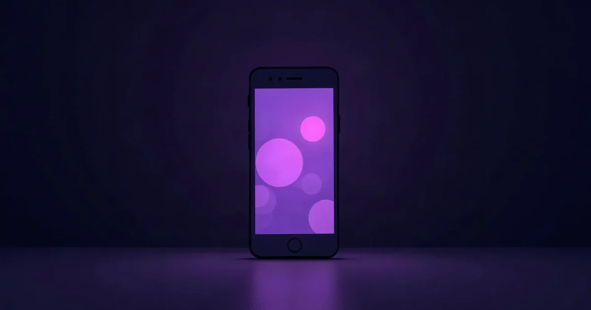 Shemale KI App: abstrakte Darstellung einer Web-App auf einem dunklen Smartphone-Display