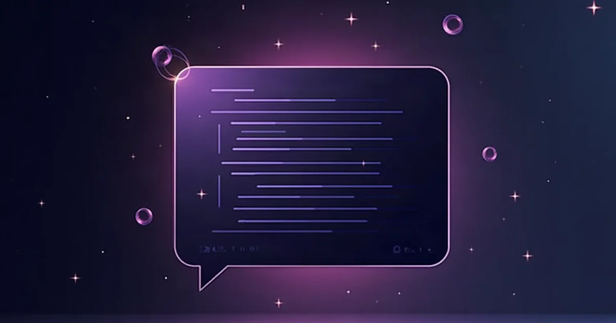 Trans AI Chat: dunkle Chat-Oberfläche mit leuchtenden Nachrichtenblasen